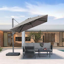PURPLE LEAF 8' X 10' Left-right Tilting Outdoor Patio Umbrella Swivel Offset Cantilever Heavy Duty Rectangle Aluminu Umbrella with UV Resistant for Deck Pool Patio Backyard, Ash Mocha by GreenHaven Gardens
