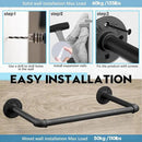 Industrial Pipe Clothes Rack Set of 2, 21” Heavy Duty Wall Mounted Clothing Rack Multi-Purpose Garment Bar, Space-Saving Hanging Rod for Laundry Room,Closet Storage by CozyNest Decor