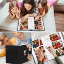 Photo Album 4x6 450 Photos with Writing Space,4 x 6 Photo Book Linen Cover with Front Window, 4x6 Picture Album, 450 Photos Photo Album Book for Wedding Kids Travel Family Baby Pictures (Black) by TinyTreasures Baby Boutique