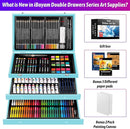 iBayam Art Set for Kids Teens Girls Boys Adult, 195-Pack Deluxe Artist Gift Box with 3 PCS Drawing Pads, A4 Canvases, Arts and Crafts Kits, Painting, Drawing & Art Supplies with 24 Color Acrylic Paint by TinyTreasures Baby Boutique