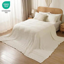 PHF 100% Cotton Waffle Blanket Oversized King 120"x120", Lightweight Breathable Extra Large 10'x10' Summer Blankets for Bed, Giant Big Luxury Aesthetic Woven Bedding for Home Decor, Ivory by CozyNest Decor