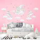 Unicorn Wall Decals by Lipastick - Vibrant Glitter Moon, Stars, Cloud Stickers for Girls Bedroom, Baby Nursery, Kids Room, Birthday Party Decor Art- Wall Stickers for Girls Room by TinyTreasures Baby Boutique