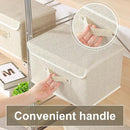 Fabric Storage Bins Cube Organizers with Flip-Top Lid and Handles,Storage Boxes for Organizing Home,Office,and Closet,Grey and Beige,3 Pack 13 X 9.1 X 7.9 in by CozyNest Decor