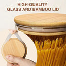 73oz Glass Pasta Storage Jars, Tall Glass Jars with Bamboo Lids, Spaghetti Container, Set of 3, Kitchen Storage Containers for Pasta, Pantry Organizers by CozyNest Decor