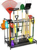 Garden Tool Rack Organizer for Garage Yard Tool Storage, Garden Tools Storage for Organization Black Metal Gardens Tools Holder for Yard Shed Garage by GreenHaven Gardens