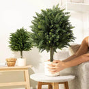 Premium 16" Diameter Artificial Cypress Topiary – Set of 2 Faux Plants in Beige Decorative Planters – UV-Resistant, Weatherproof, Realistic Outdoor & Indoor Greenery by GreenHaven Gardens