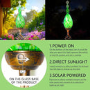 Solar Garden Lights, Decorative LED Flame Garden Stakes, Hand Blown Glass and Outdoor Waterproof Glass Stakes (Green) by GreenHaven Gardens