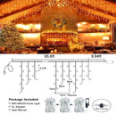 Christmas Icicle Lights Outdoor, 66ft 640 LED Icicle Lights for Outside with 8 Modes Timers, Waterproof Plug in Twinkle String Light for House Yard Eave Patio Party Holiday Decorations, Orange by GreenHaven Gardens