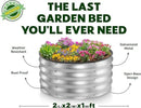 Galvanized Raised Garden Beds Outdoor // 2×2×1 ft (2-Pack) Planter Raised Beds for Gardening, Vegetables, Flowers // Large Metal Garden Box (Silver) // Patented Tool-Free Design by GreenHaven Gardens
