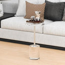 Acrylic End Table, Modern Minimalist Acrylic Side Tables, Clear Side Table for Living Room, Bedroom, Office, Drink Table (12" D x 12" W x 21" H, Silver) by CozyNest Decor