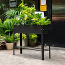 Piksedo Raised Garden Bed, Elevated Planter Metal Plant Box with Legs Standing Garden Stand Drainage Holes Frosted Black by GreenHaven Gardens