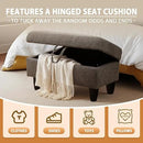 Ottoman Rectangular Storage Ottoman Bench, Flannel Footrest Stool Footstool with Lid for Living Room, Bedroom, Entryway, Dark Gray, 28.5"x19"x17.5" by CozyNest Decor