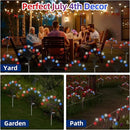 4th of July Decorations Solar Garden Lights, Fourth of July Red White and Blue Light Solar Lights Outdoor, Waterproof Patriotic Decor with 9 LED 2 Lighting Modes for Independence Day, 2 Pack by GreenHaven Gardens