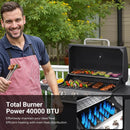 4-Burner Propane Gas Grill, Stainless Steel BBQ with 40,000 BTU, Foldable Side Shelves, Porcelain-Coated Grates, Ideal for Patio & Backyard Cooking (4 Burner) by GreenHaven Gardens