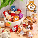 Zhanmai 100 Pcs Mini Plush Stuffed Animal Bulk Small Animal Toys Keychain Party Favors Easter Egg Stuff for Kids Birthday Valentine Carnival Classroom Prizes Gift Goodie Bag Filler(Bear) by TinyTreasures Baby Boutique