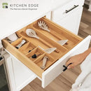 Adjustable Kitchen Drawer Organizer for Utensils and Junk, Food-Safe Contract Grade with 100% Sustainable Wood, Expandable from 10.5 to 19 Inches Wide - Natural Bamboo by CozyNest Decor
