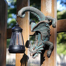 Solar Dragon Tree Hugger Statue Wall Decor - Gothic Garden Statue with Solar Lantern, Outdoor&Yard Decor, Fantasy Dragon Figurine for Trees, Walls, or Fences - Unique for Men & Women by CozyNest Decor