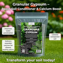 Gypsum for Soil - Calcium for Plants - Gypsum Fertilizer for Gardening, Lawn & Vegetables - Calcium for Garden (2 qts. - 4 lbs) by GreenHaven Gardens