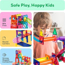 PicassoTiles 108pc 3-in-1 Marble Run Car Race Track Combo Magnetic Tiles PicassoToys Magnet Building Block Educational Construction Toy Playset STEM STEAM Learning Kit Child Brain Development PTG108 by TinyTreasures Baby Boutique