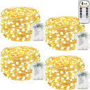 4Pack 80Ft 240LED Fairy Lights Battery Operated with Remote, Waterproof String Lights with Timer for Indoor & Outdoor, Twinkle Lights Battery Powered for Bedroom Christmas Decorations (Warm White) by GreenHaven Gardens