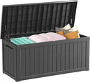 200 Gallon Outdoor Storage Box Waterproof Lockable Resin Deck Box Large, Patio Storage Bin for Pool Accessories Cushion Furniture, Garden Tools, UV-Resistant Outside Delivery Black by CozyNest Decor