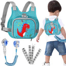 Toddler Harness Leash + Anti Lost Wrist Link, Accmor Dinosaur Baby Harnesses with Kids Leashes for Boys, Cute Child Walking Anti-Lost Holder Bracelet Strap Tether for Outdoor Keep Kid Close (Blue) by TinyTreasures Baby Boutique