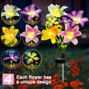 Solar Garden Lights Outdoor, 4 Pack Flower Lights for Outside, 16 Solar Lilies with Butterflies, Waterproof Garden Decor for Yard, Patio, Gifts for Women Mom (4 pcs Lilies) by GreenHaven Gardens