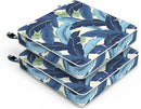 LVTXIII Patio Chair Cushions 22"x22"x3", Water-Repellent Outdoor Seat Cushions for Patio Furniture, Square Chair Pads with Ties for Home Garden Decoration, Set of 2, Swaying Palms Blue by GreenHaven Gardens