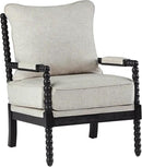 DUHOME Linen Fabric Spindle Accent Chair with Wood Frame,Bobbin Chair with High Resilience Spring Cushion and Armrest Pads, Leisure Armchair for Living Room Bedroom Farmhouse Home Office Belcony by CozyNest Decor