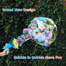 Bubble Gun Bubble Machine Dinosaur Bubble Blower Toy for Kids and Toddlers Bubble in Bubble Gun Party Favors Birthday Christmas Easter Gift for 3 4 5 6 7 8 9 Years Old Boys and Girls (Blue) by TinyTreasures Baby Boutique
