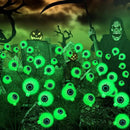 Solar Halloween Decorations, 4 Pack 24 LED Spooky Eyeball Lights, Outdoor Waterproof Solar Green Firefly Lights for Garden Yard Patio Pathway Lawn Halloween Party by CozyNest Decor
