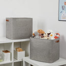 DULLEMELO Grey Storage Baskets 2 Pack Extra Large Fabric Shelf Baskets for Organizing, Closet, Clothes, Toys, Bedroom by TinyTreasures Baby Boutique