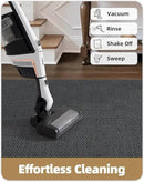 Color&Geometry Door Mat 2'4"x12' Runner Rug with Rubber Backing, Non Slip Washable Hallway Kitchen, Carpet Runners for Hallway Living Room Bedroom, Grey (Rolled-up NO Creases)