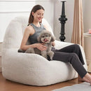 Homguava Bean Bag Chairs for Adults,Giant Beanbag Couch Adult Bean Bag Chair with Filler Included,Modern Lazy Sofa Comfy Chair for Living Room(White) by CozyNest Decor