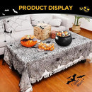 eZAKKA Halloween Table Cloth, 54" x 72" Spider Webs Tablecloths Black Tablecloth Lace Fabric Table Cloths Spooky Cover by CozyNest Decor