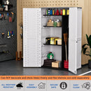 ZZM Resin Outdoor Storage Shed, 67 Cu.ft Vertical Resin Tool 4x6 FT Cabinet w/o Shelf for Garden, Patio, Backyard, All-Weather Outdoor Plastic Storage Clearance, Lockable with Floor (Light-White) by GreenHaven Gardens
