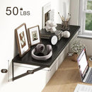 36"W x 10"D Floating Shelves, 10 Inch Deep Black Floating Shelves, Farmhouse Rustic Deep Wall Shelves for Home Decor, Wide Large Floating Shelf for Bathroom, Living Room, Kitchen, Study Room by CozyNest Decor