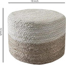 Jute Pouf Ottoman | Footrest Pouf | Hand Braided - Round Boho Pouffe - for Living Room, Bedroom, Nursery (18"x18"x12") Ivory by CozyNest Decor