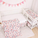 CaSaJa 4-Piece Crib Bedding Set for Boys and Girls, Nursery Baby Bedding Set Including Quilted Comforter with Fitted Crib Sheet and Changing Pad Covers, Reversible Quilt Design, Petals Flying by TinyTreasures Baby Boutique