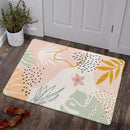 Lahome Pink Washable Entryway Rugs Indoor - 2x3 Small Non-Slip Kitchen Rug Soft Throw Rugs for Bedroom Girls Boho Botanical Print Floor Doormat Carpet for Bathroom Laundry Room Living Room Kids Room by TinyTreasures Baby Boutique