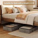 Vailando Under Bed Storage, 2 Pack Under Bed Storage Containers with Dividers, Firm Sides, Strong Zipper, 3 Reinforced Handles, 6 Inches Low Profile Underbed Storage Bins for Clothes, Blankets, Grey by CozyNest Decor