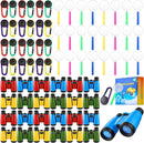 Wettarn 24 Pack Kid Mini Compact Binocular Compass Magnifying Glass Set for 3-12 Years Boy Girl Toddler Small Telescope Binocular for Kid Bird Watching Camping Hiking Exploring Outdoor Play by TinyTreasures Baby Boutique