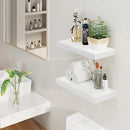Fun Memories White Floating Shelves, 8 Inch Deep Wall Shelves Set of 2, Rustic Deep Shelves for Wall Storage, 24 x 8 Floating Shelves, 8" Deep White Shelves for Bedroom, Living Room, Kitchen by CozyNest Decor