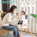 Baby High Chair, 6 in 1 Wooden Convertible High Chairs for Babies and Toddlers, Booster Seat with Double Tray & Reversible Footrest Baby Highchair, 5-Point Harness Baby Feeding Chair, Grey by TinyTreasures Baby Boutique