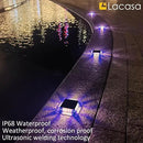 Lacasa Outdoor Solar Light, 4 Pack 30LM IP68 Waterproof Solar Garden Light Auto On/Off Solar Lighting for Pathways Paths, Mixed Colours (Warm White + Blue Light) by GreenHaven Gardens