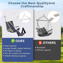 Patio Swing Chair with Adjustable Footrest & Headrest-Quilted Fabric&Steel Spreader Bar, Wooden Armrests for Porch/Garden;350lbs Capacity;Hardware kit Included Dark Grey by GreenHaven Gardens