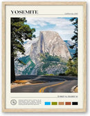 HesenDot Natural OAK Wood Yosemite National Park Framed Wall Art,12x16in Natural Scenery Canvas Wall Print,Classic Urban Landmark Wall Decor for Living Room,Bedroom,Office Gallery Gifts Set of 1 by CozyNest Decor