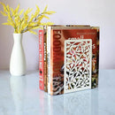 CNK Book Ends Bookends for Decorative Books Holder Bookend Shelves End Hold Heavy Duty Holders Stoppers Metal Stopper Cute Boho Bookshelf Holds Cookbook Office Home Set of 4 Bookends Pair White by CozyNest Decor