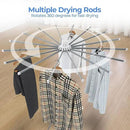 3 Tier Portable Clothes Drying Rackwith 4 Pulleys,Indoor and Outdoor Collapsible Rack Clothing with Shoe Drying Rack for Space Saving by CozyNest Decor