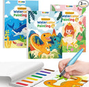 TECJOE 3 Pack Paint With Water Coloring Books for Toddlers, Watercolor Paint Set with 6 Brushes, Painting Activity for Kids Ages 4 5 6 7 8, Christmas Gift arts & Crafts Toy, Princess, Dinosaur & Sea by TinyTreasures Baby Boutique